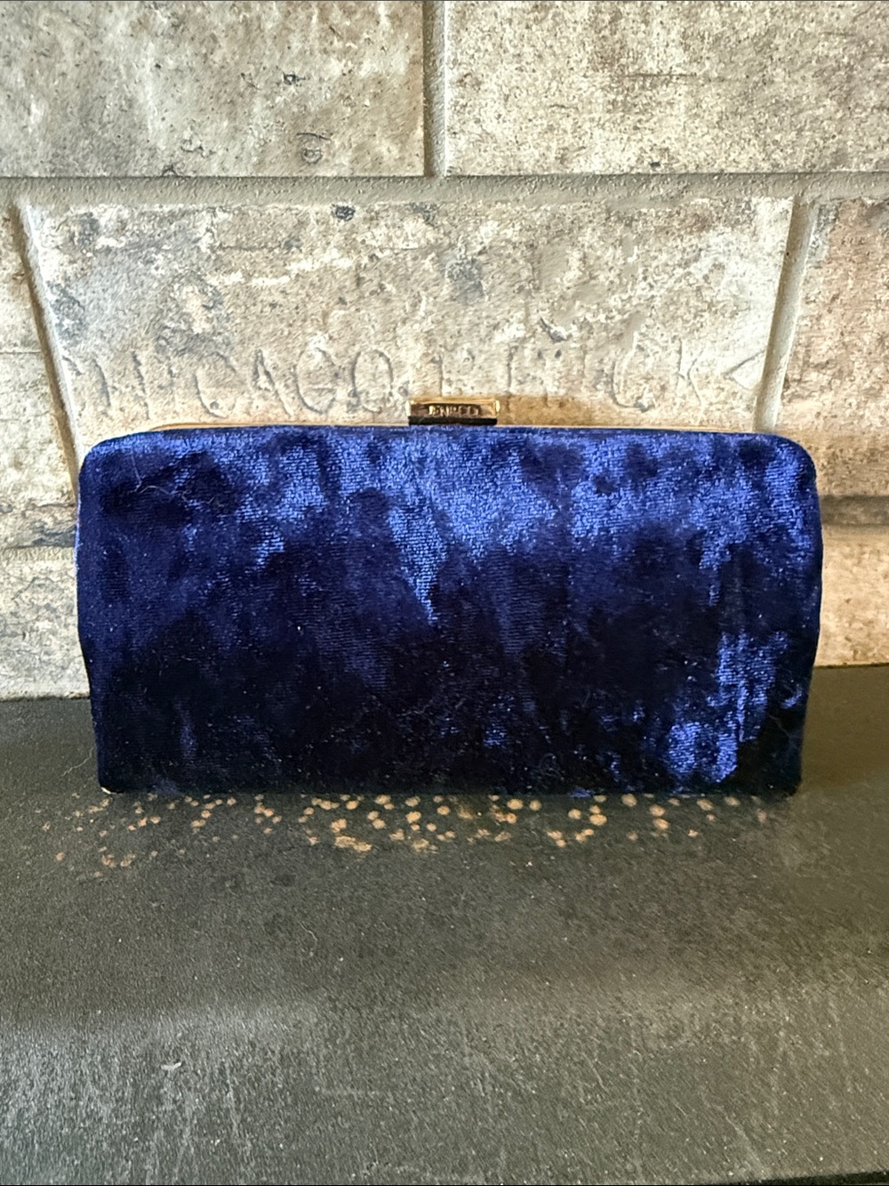 Blue Velvet Clutch/crossbody Jen and Co